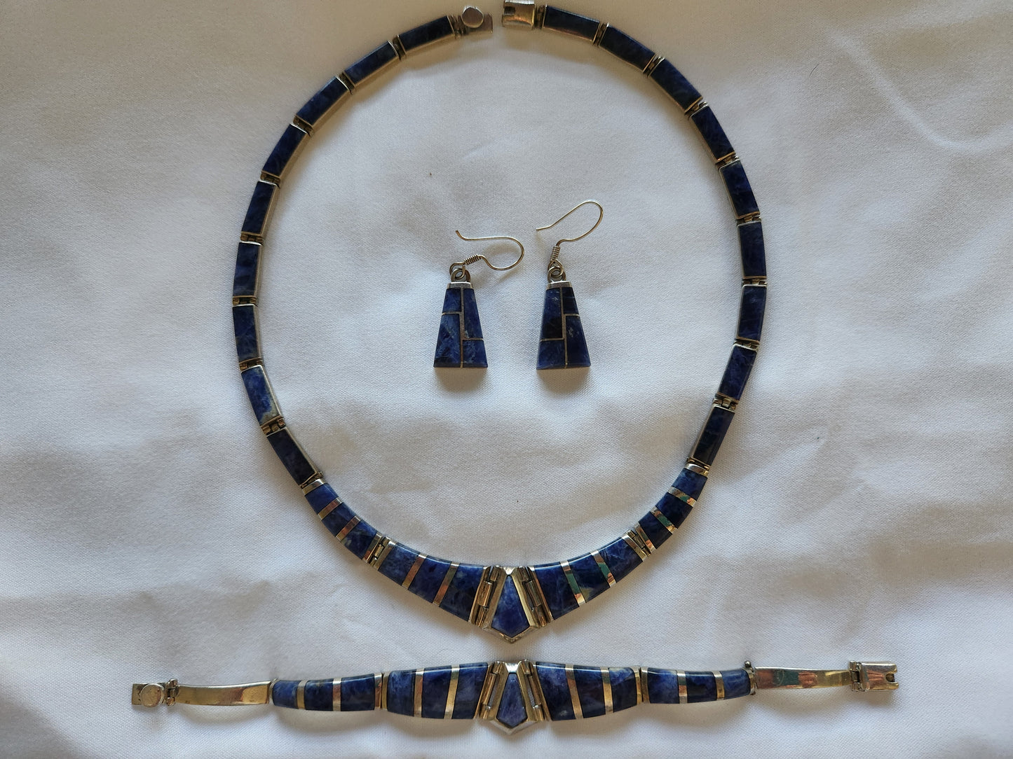 Taxco Sterling Silver Sodalite 3 Piece Set