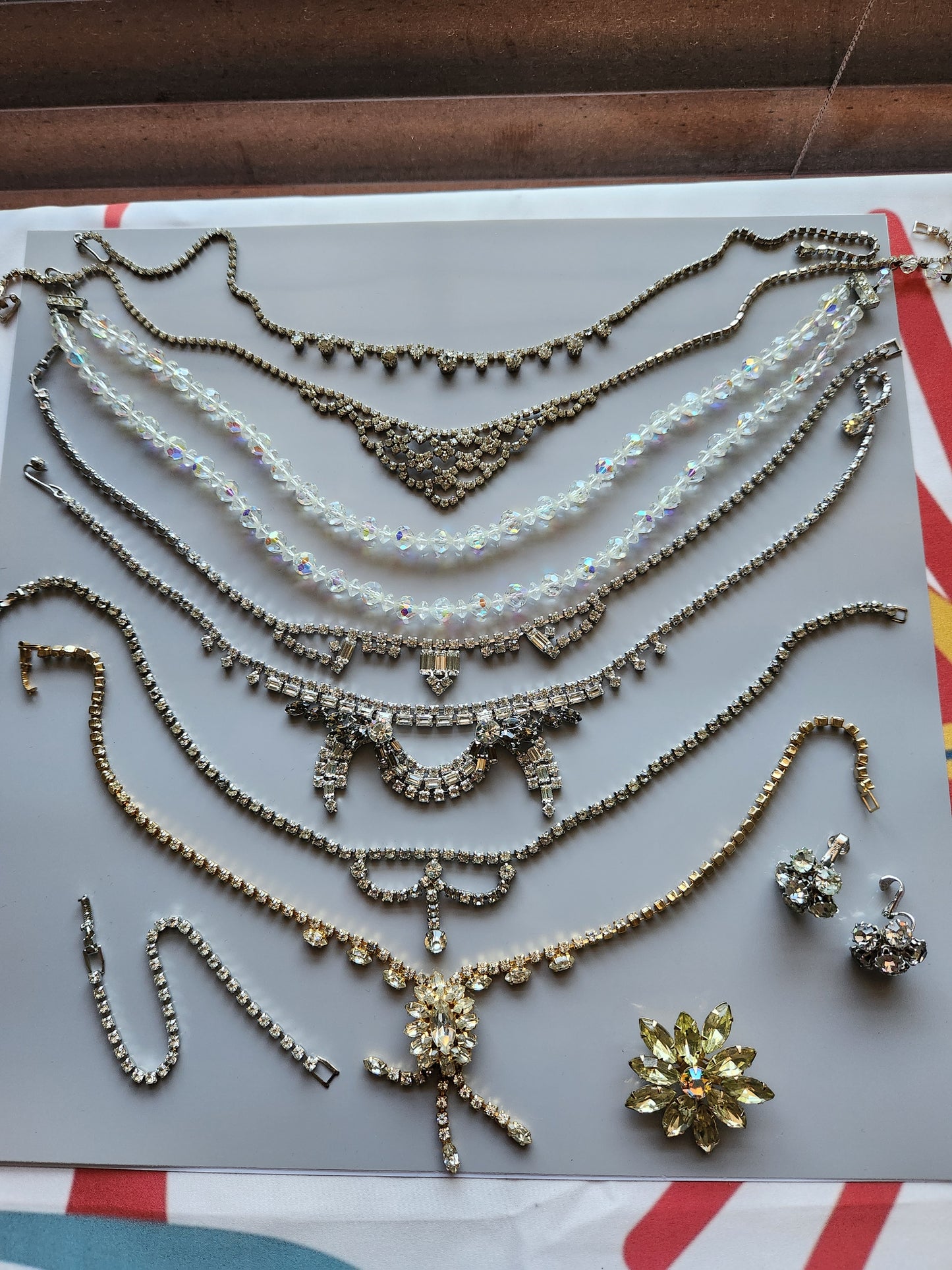 Vintage Rhinestone and Aurora Borealis Jewelry Set