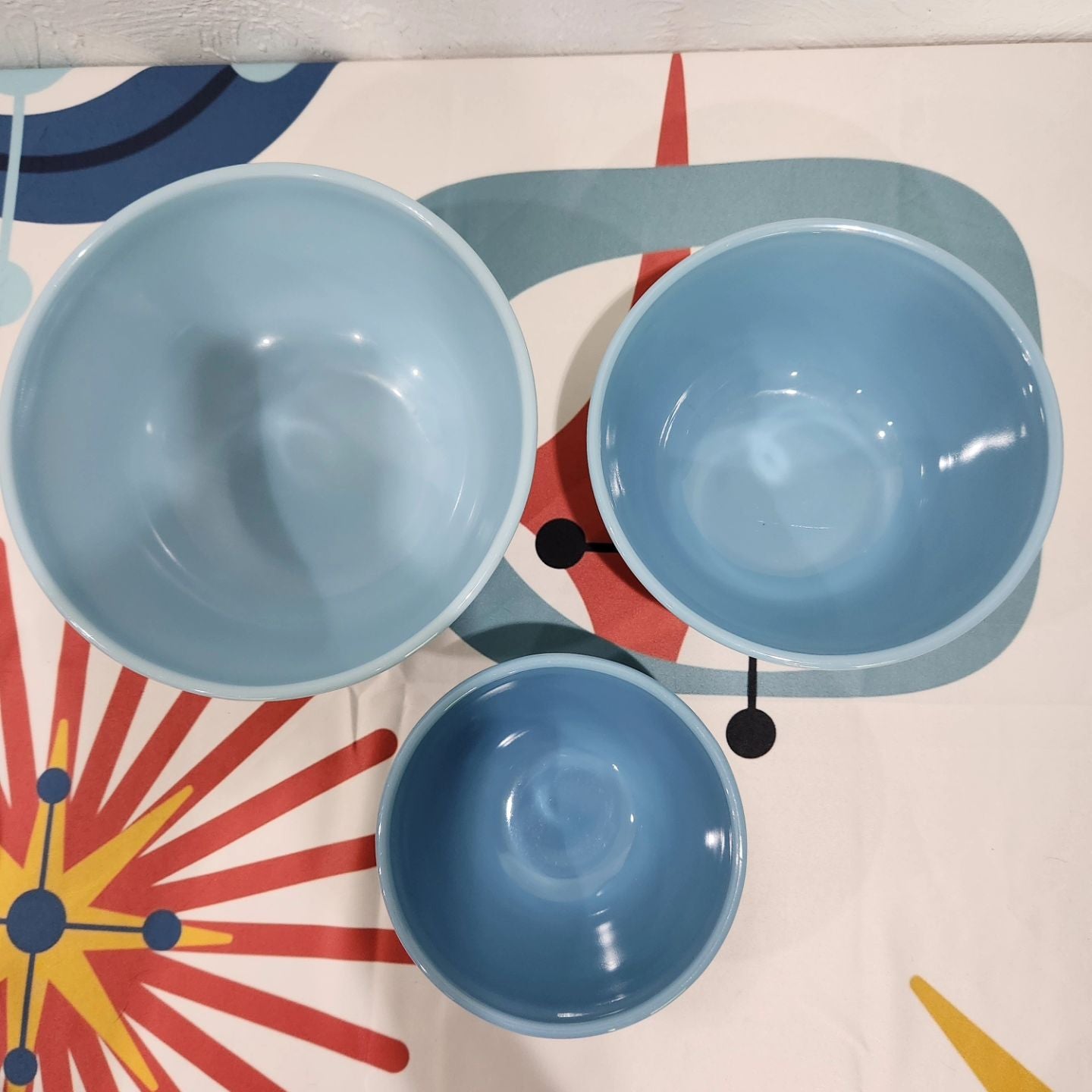 Pyrex Delphite Bluebelle Mixing Bowl Set