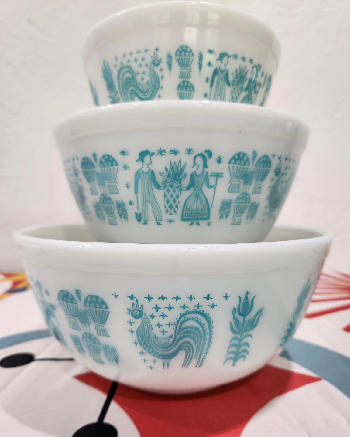 Pyrex Blue Butterprint Mixing Bowls