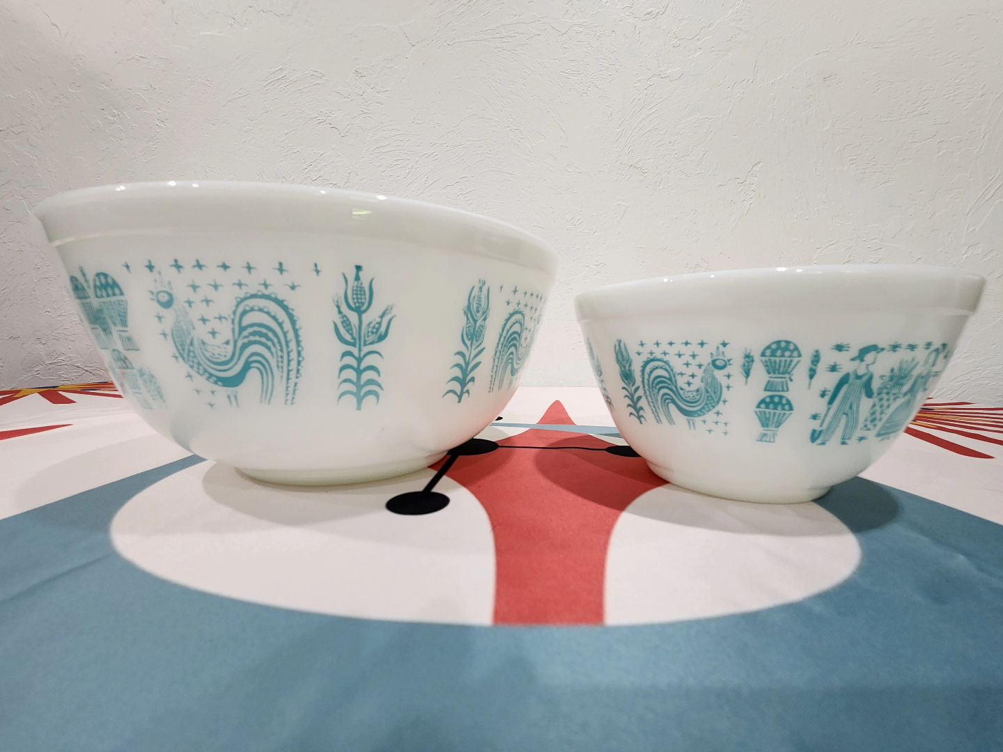 Pyrex Blue Butterprint Mixing Bowls