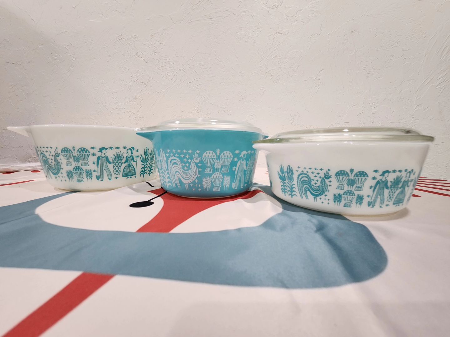 Pyrex Blue Butterprint Casserole Dishes with Lids