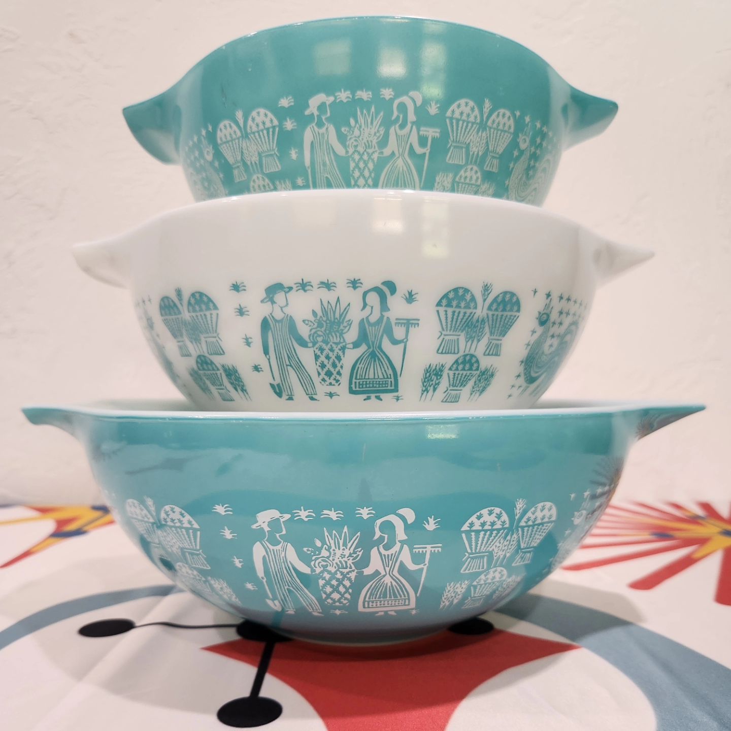 Pyrex Blue Butterprint Cinderella Mixing Bowls