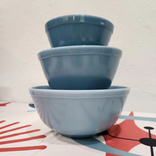 Pyrex Delphite Bluebelle Mixing Bowl Set