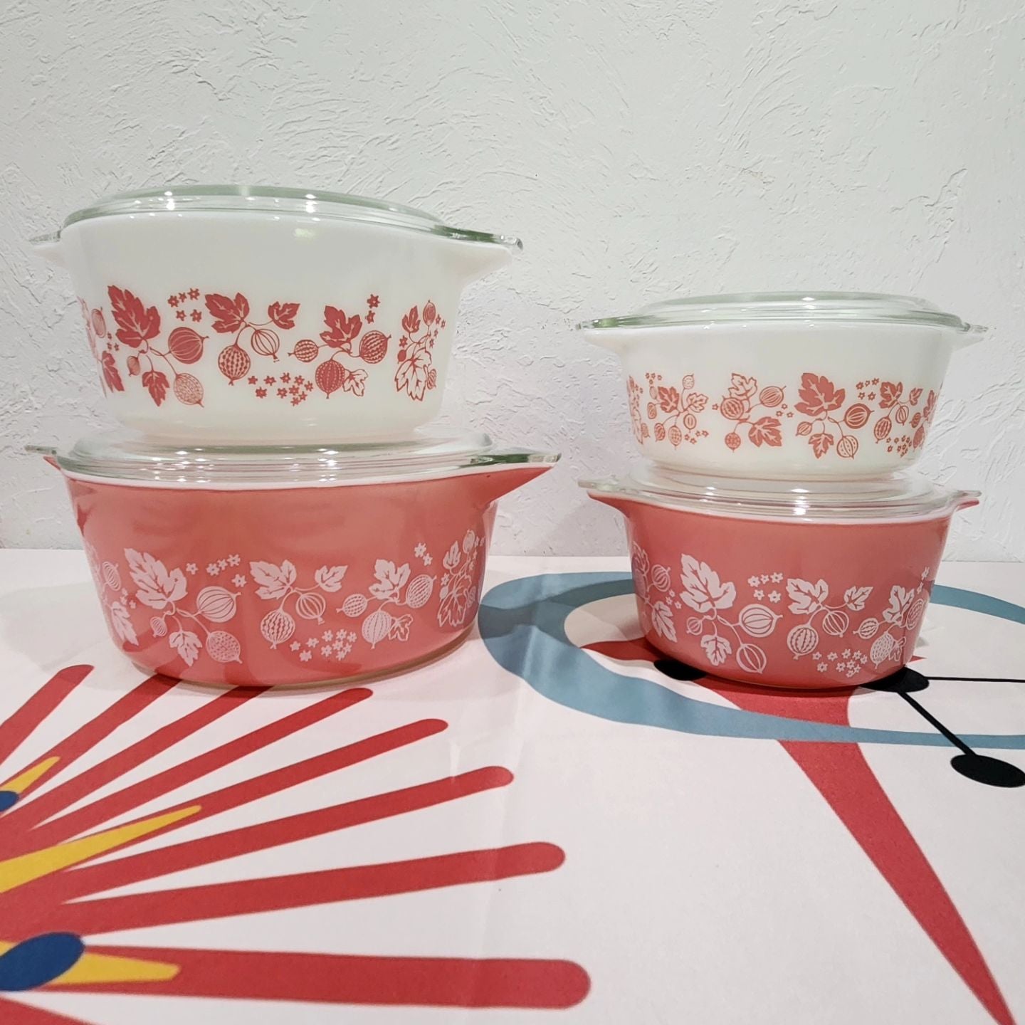 Pyrex Pink Gooseberry Casserole Set